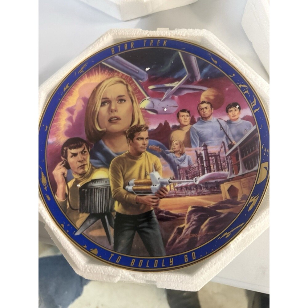 STAR TREK Where No Man Has Gone Before Original Episodes Plate Hamilton 1996/COA
